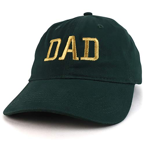 Trendy Apparel Shop DAD Capital Gold Thread Embroidered Soft Crown 100% Brushed Cotton Cap