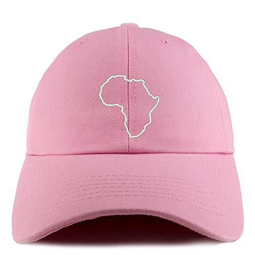 Trendy Apparel Shop Africa Map Outline Solid Adjustable Unstructured Dad Hat