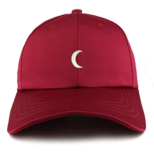 Trendy Apparel Shop Crescent Moon Embroidered Structured Satin Adjustable Cap