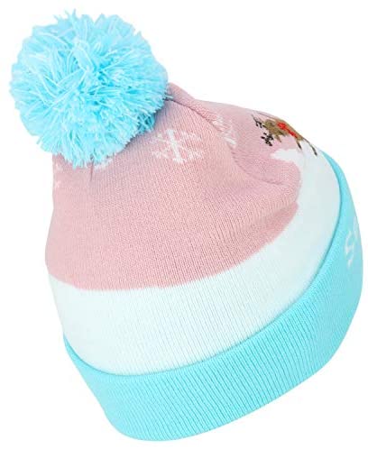 Trendy Apparel Shop Youth Size Kid's Ugly Christmas Theme Pom Winter Cuff Beanie