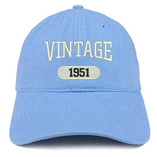 Trendy Apparel Shop 70th Birthday Vintage 1951 Soft Crown Brushed Cotton Cap