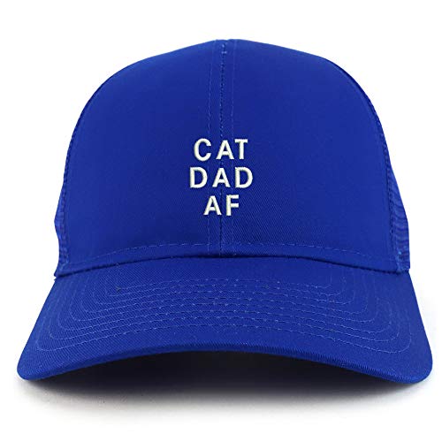 Trendy Apparel Shop Cat Dad AF Embroidered Structured High Profile Trucker Cap