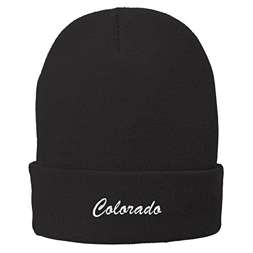 Trendy Apparel Shop Colorado Embroidered Winter Folded Long Beanie