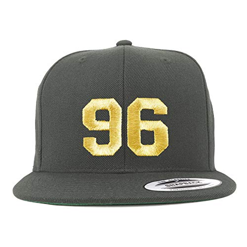 Trendy Apparel Shop Number 96 Gold Thread Flat Bill Snapback Baseball Cap