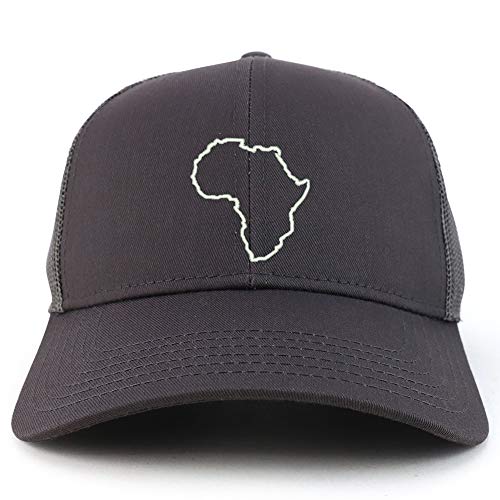 Trendy Apparel Shop Africa Map Outline Structured High Profile Trucker Cap