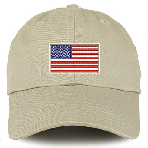 Trendy Apparel Shop Youth White American Flag Unstructured Cotton Baseball Cap