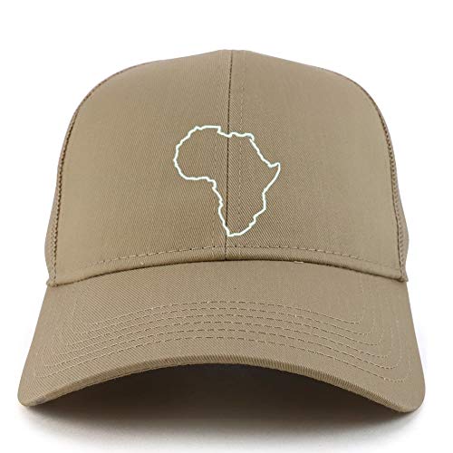 Trendy Apparel Shop Africa Map Outline Structured High Profile Trucker Cap