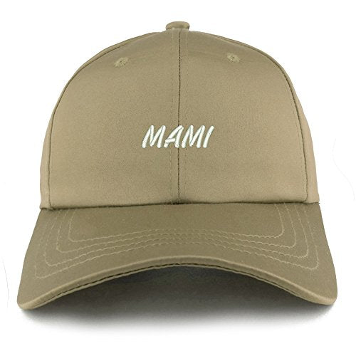 Trendy Apparel Shop Mami Embroidered Structured Satin Adjustable Cap