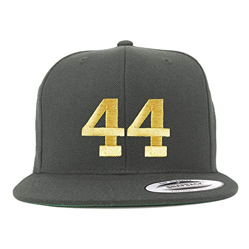 Trendy Apparel Shop Number 44 Gold Thread Flat Bill Snapback Baseball Cap