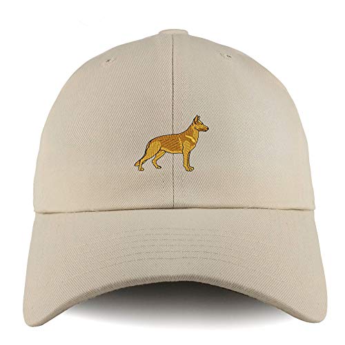 Trendy Apparel Shop German Shepherd Dog Embroidered Low Profile Soft Cotton Dad Hat Cap