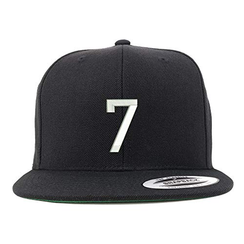 Trendy Apparel Shop Number 7 Embroidered Snapback Flatbill Baseball Cap