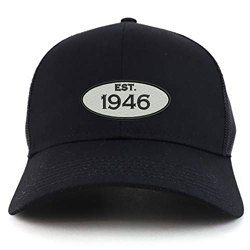 Trendy Apparel Shop Established 1946 Embroidered 75th Birthday High Profile High Profile Trucker Mesh Cap