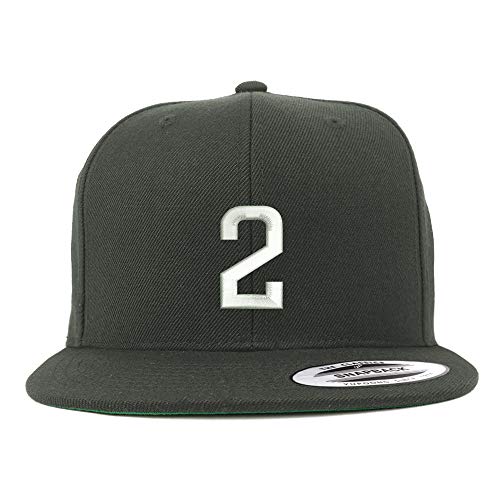 Trendy Apparel Shop Number 2 Embroidered Snapback Flatbill Baseball Cap