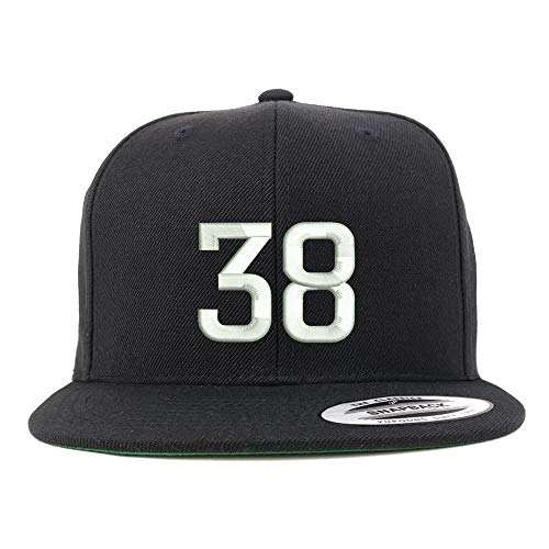 Trendy Apparel Shop Number 38 Embroidered Snapback Flatbill Baseball Cap