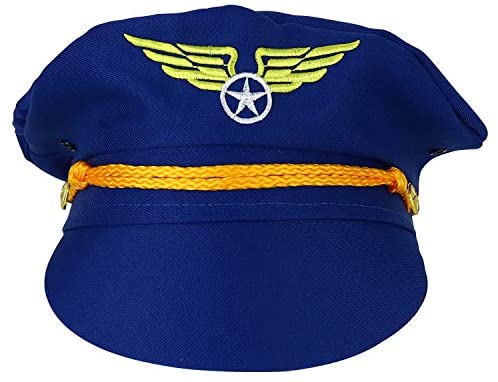Trendy Apparel Shop Aviation Pilot Captain Halloween Costume Hat - Navy