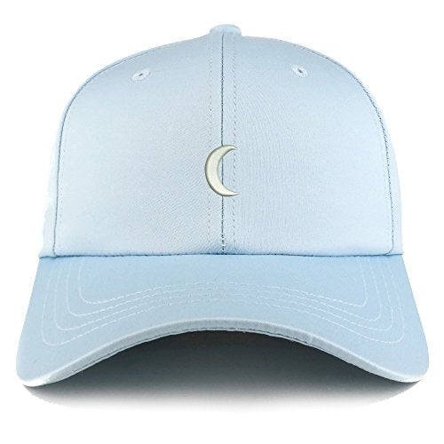 Trendy Apparel Shop Crescent Moon Embroidered Structured Satin Adjustable Cap