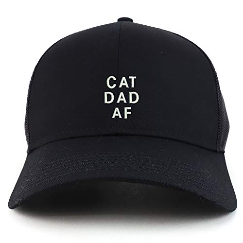 Trendy Apparel Shop Cat Dad AF Embroidered Structured High Profile Trucker Cap