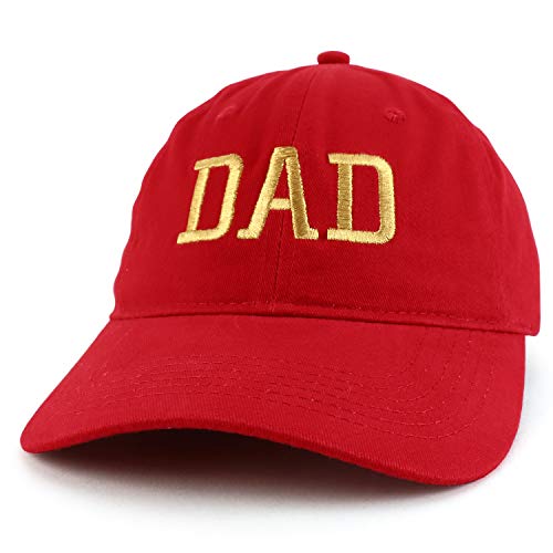 Trendy Apparel Shop DAD Capital Gold Thread Embroidered Soft Crown 100% Brushed Cotton Cap