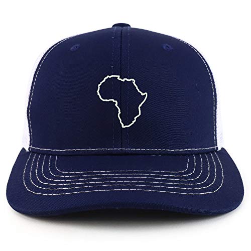 Trendy Apparel Shop Africa Map Outline Two Tone Mesh Back Trucker Baseball Cap