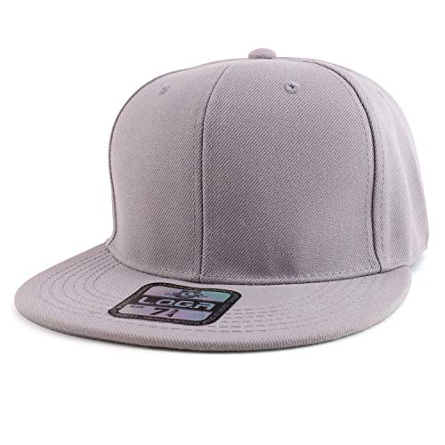 Trendy Apparel Shop Plain High Profile Flat Bill Snapback Baseball Fitted Cap