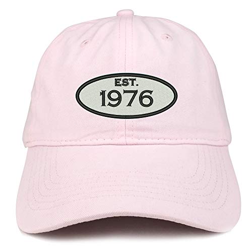 Trendy Apparel Shop 45th Birthday Established 1976 Soft Crown Brushed Cotton Cap