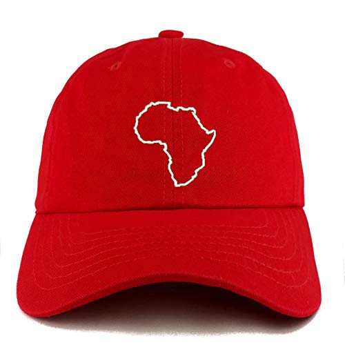 Trendy Apparel Shop Africa Map Outline Solid Adjustable Unstructured Dad Hat