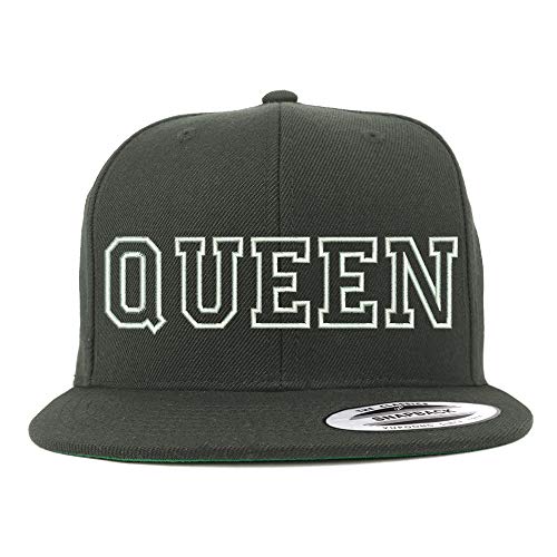 Trendy Apparel Shop Queen Outline Embroidered Snapback Flatbill Baseball Cap