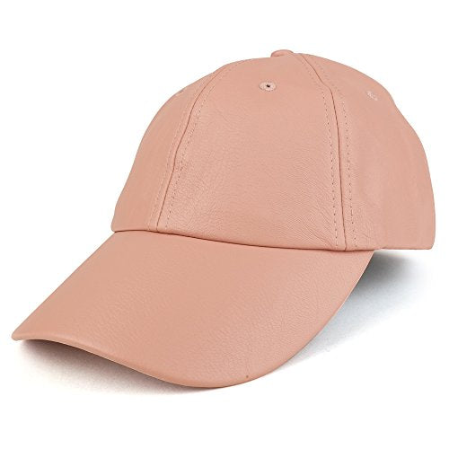 Trendy Apparel Shop Plain PU Leather Unstructured Low Profile Baseball Cap