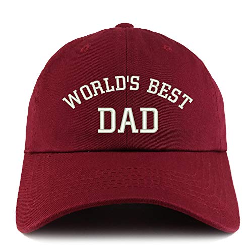 Trendy Apparel Shop World's Best Dad Solid Adjustable Unstructured Dad Hat