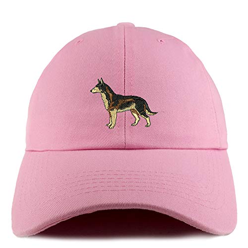 Trendy Apparel Shop Dark German Shepherd Dog Embroidered Low Profile Soft Cotton Dad Hat Cap