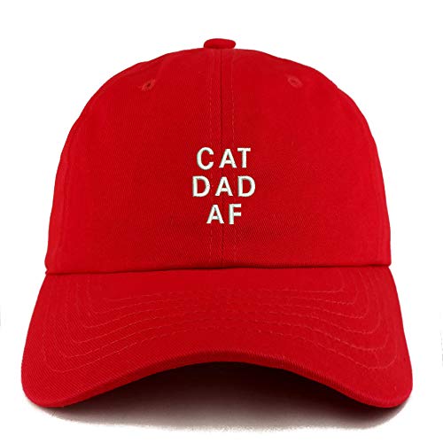 Trendy Apparel Shop Cat Dad AF Solid Adjustable Unstructured Dad Hat