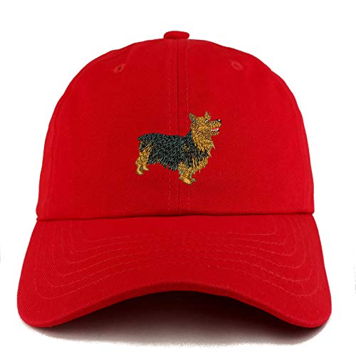 Trendy Apparel Shop Australian Terrier Dog Embroidered Low Profile Soft Cotton Dad Hat Cap