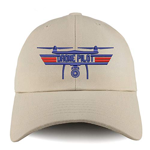 Trendy Apparel Shop Drone Top Gun Pilot Embroidered Low Profile Soft Cotton Dad Hat Cap