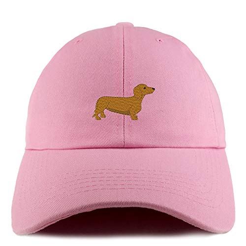 Trendy Apparel Shop Dachshund Dog Embroidered Low Profile Soft Cotton Dad Hat Cap