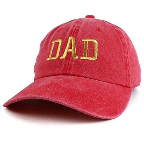 Trendy Apparel Shop Dad Capital Gold Thread Pigment Dyed Low Profile Cotton Cap