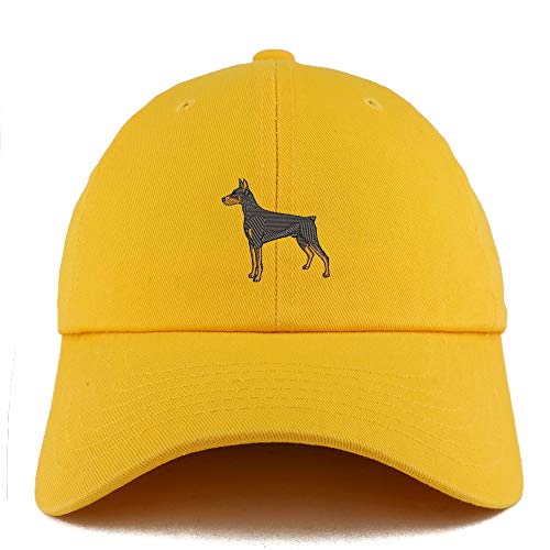 Trendy Apparel Shop Doberman Dog Embroidered Low Profile Soft Cotton Dad Hat Cap