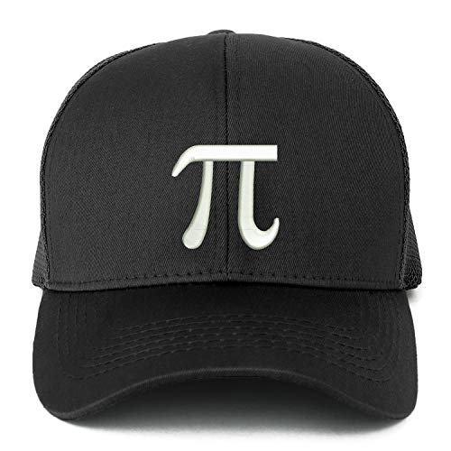 Trendy Apparel Shop XXL PI Day Symbol Embroidered Structured Trucker Mesh Cap