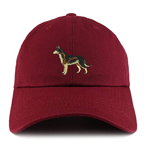 Trendy Apparel Shop Dark German Shepherd Dog Embroidered Low Profile Soft Cotton Dad Hat Cap