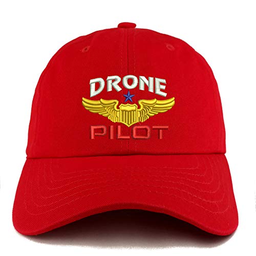 Trendy Apparel Shop Drone Pilot Aviation Wing Embroidered Low Profile Soft Cotton Dad Hat Cap