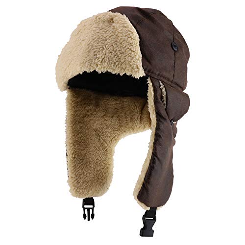 Trendy Apparel Shop Youth Size Toddler Boy's Fleece Lined Flap Trooper Hat - Chocolate