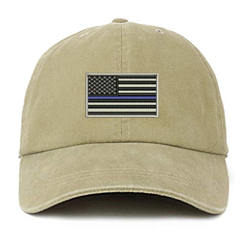 Trendy Apparel Shop XXL USA TBL Flag Embroidered Unstructured Washed Pigment Dyed Baseball Cap