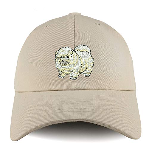 Trendy Apparel Shop Chow Chow Dog Embroidered Low Profile Soft Cotton Dad Hat Cap