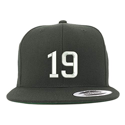 Trendy Apparel Shop Number 19 Embroidered Snapback Flatbill Baseball Cap