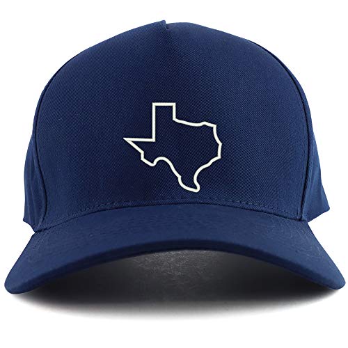 Trendy Apparel Shop Texas State Outline Embroidered Oversized 5 Panel XXL Baseball Cap