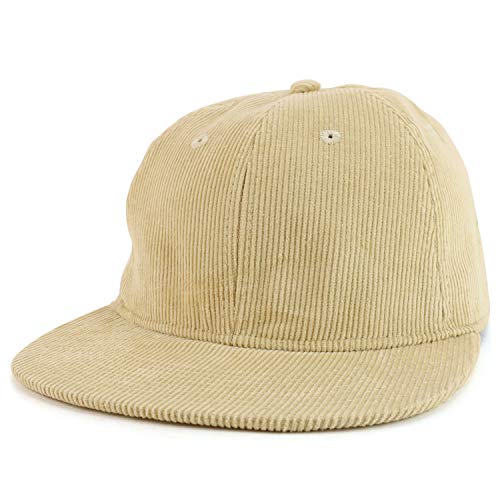 Trendy Apparel Shop 100% Cotton Corduroy Casual Flatbill Baseball Cap