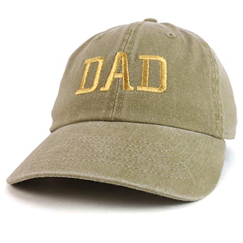 Trendy Apparel Shop Dad Capital Gold Thread Pigment Dyed Low Profile Cotton Cap