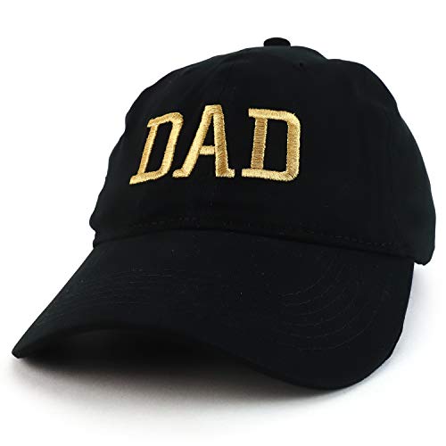 Trendy Apparel Shop DAD Capital Gold Thread Embroidered Soft Crown 100% Brushed Cotton Cap