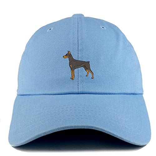 Trendy Apparel Shop Doberman Dog Embroidered Low Profile Soft Cotton Dad Hat Cap