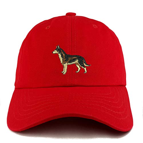 Trendy Apparel Shop Dark German Shepherd Dog Embroidered Low Profile Soft Cotton Dad Hat Cap