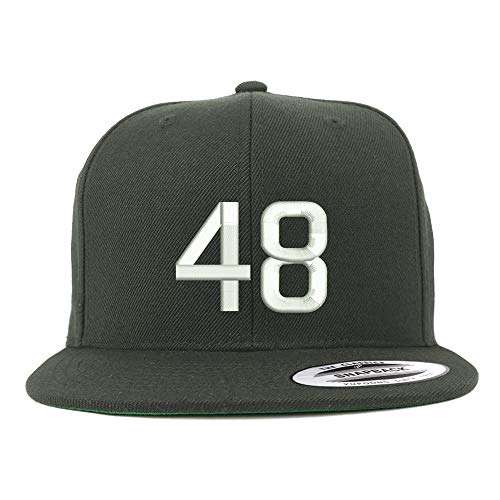 Trendy Apparel Shop Number 48 Embroidered Snapback Flatbill Baseball Cap